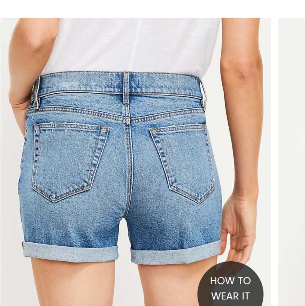 Loft Midrise Jean Shorts Size 12 - Picture 7 of 8